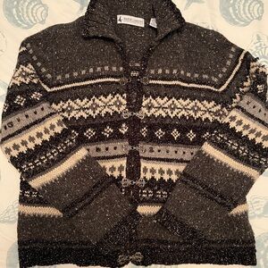 Marsh Landing Gray, Black and Cream Cardigan Sweater